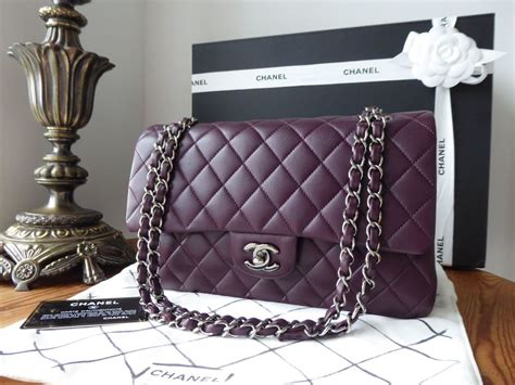 purple chanel classic flap